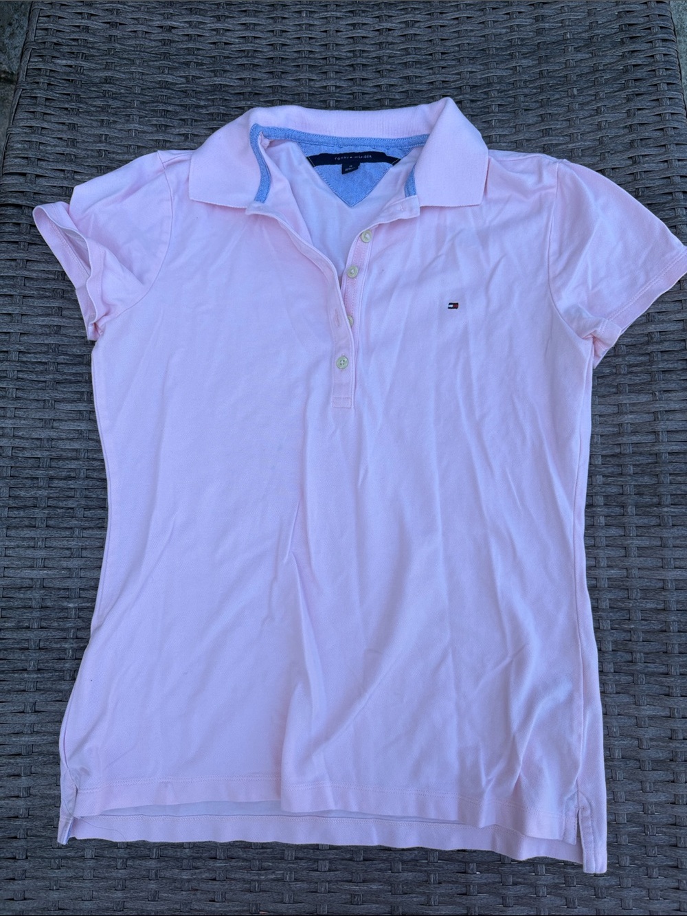 Tommy Hilfiger Women's Light Pink Button-Down Polo